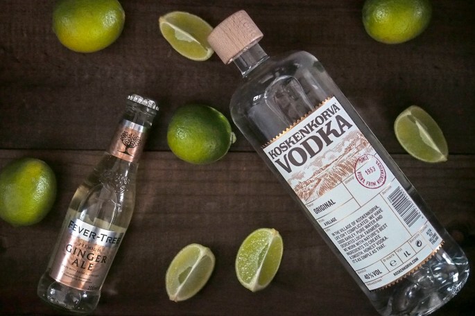 Moskovan muuli drinkki cocktail Fever-Tree ginger ale Gray Goose vodka lime