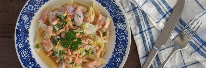 savulohi kylmäsavustettu pasta valkoviini kerma